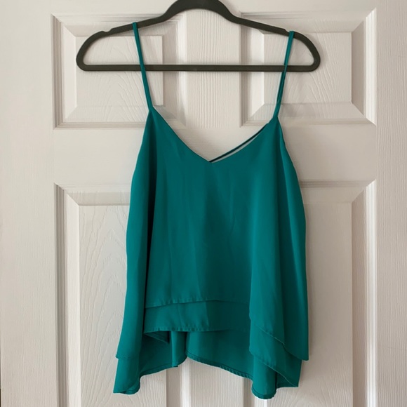 Teal tie back tank - Picture 1 of 2